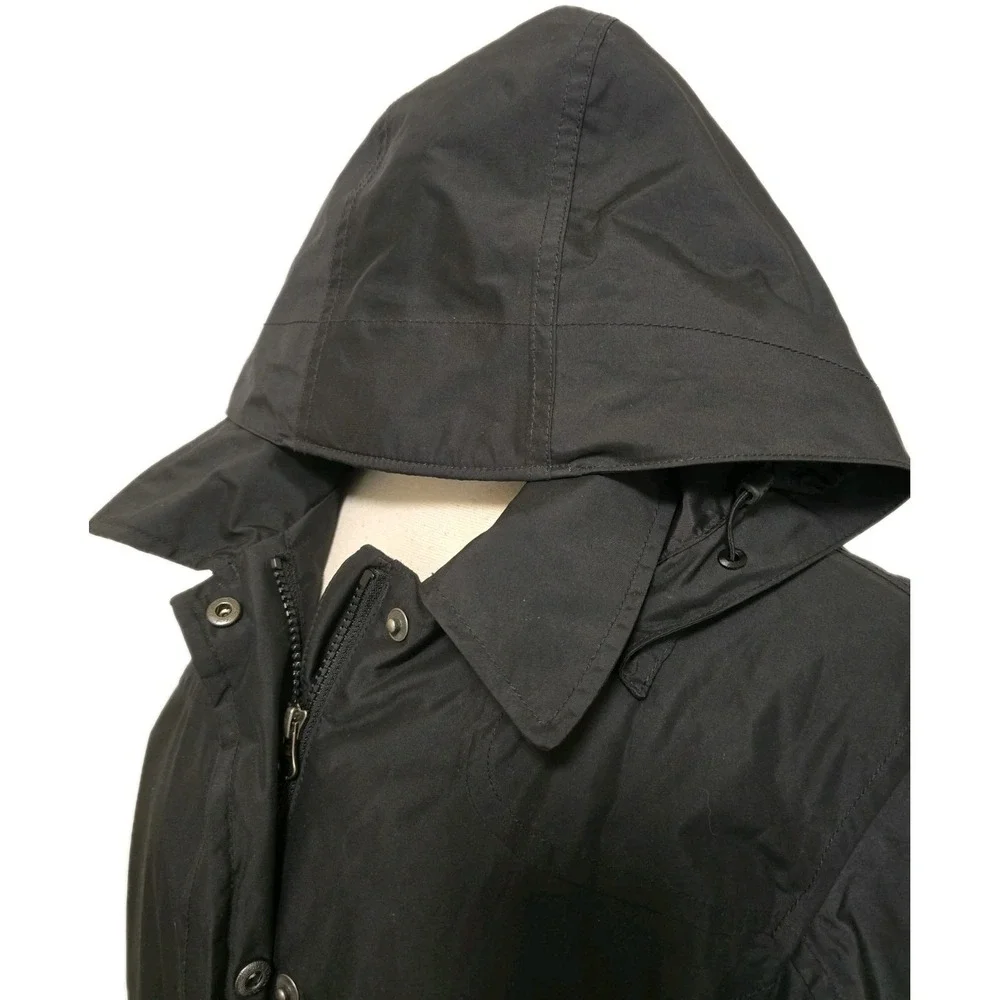L.L.Bean Women's Black Hooded Rain Coat Jacket Size Medium Waterproof Jacket